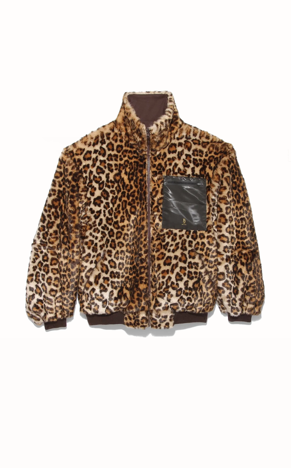 R13 Oversized Reversible Zip Up jacket - Leo/Brown | Garmentory