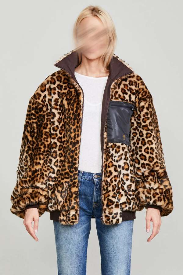 R13 Oversized Reversible Zip Up jacket - Leo/Brown | Garmentory