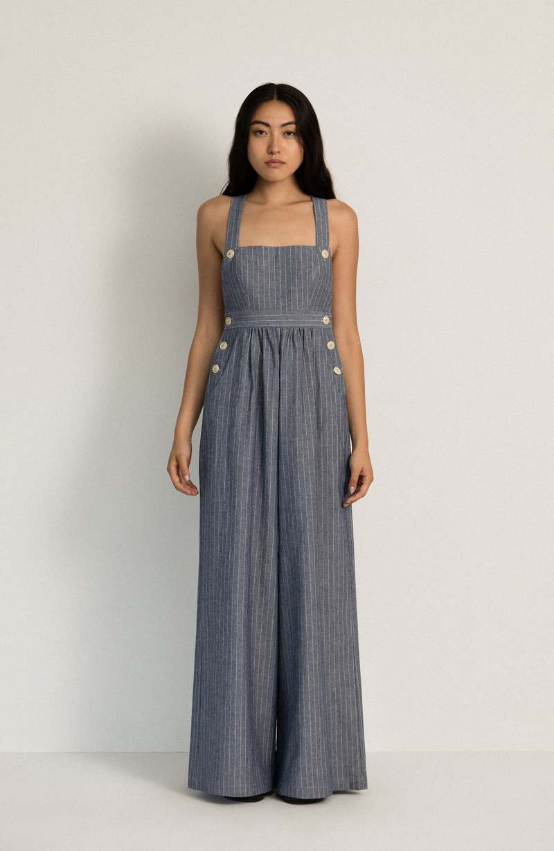 Neranese Elia Overall - Indigo Stripe