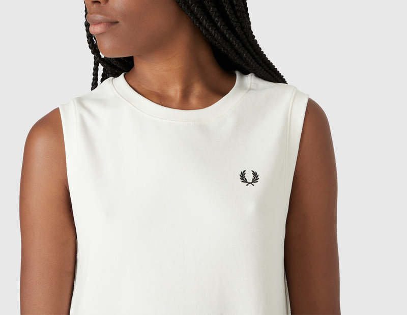 Fred Perry Sleeveless Ringer T-shirt Dress - Ecru | Garmentory