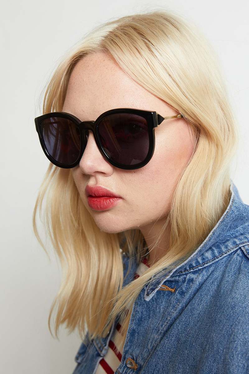 Karen Walker Super Hybrid Sunglasses - Black | Garmentory