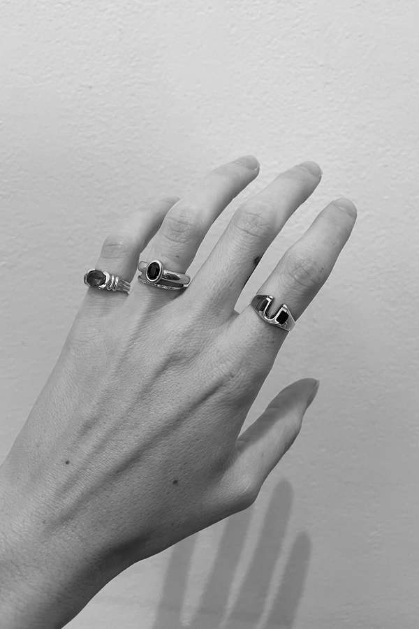 Vintage Tigers Eye And Onyx Inlay Ring - Sterling Silver | Garmentory