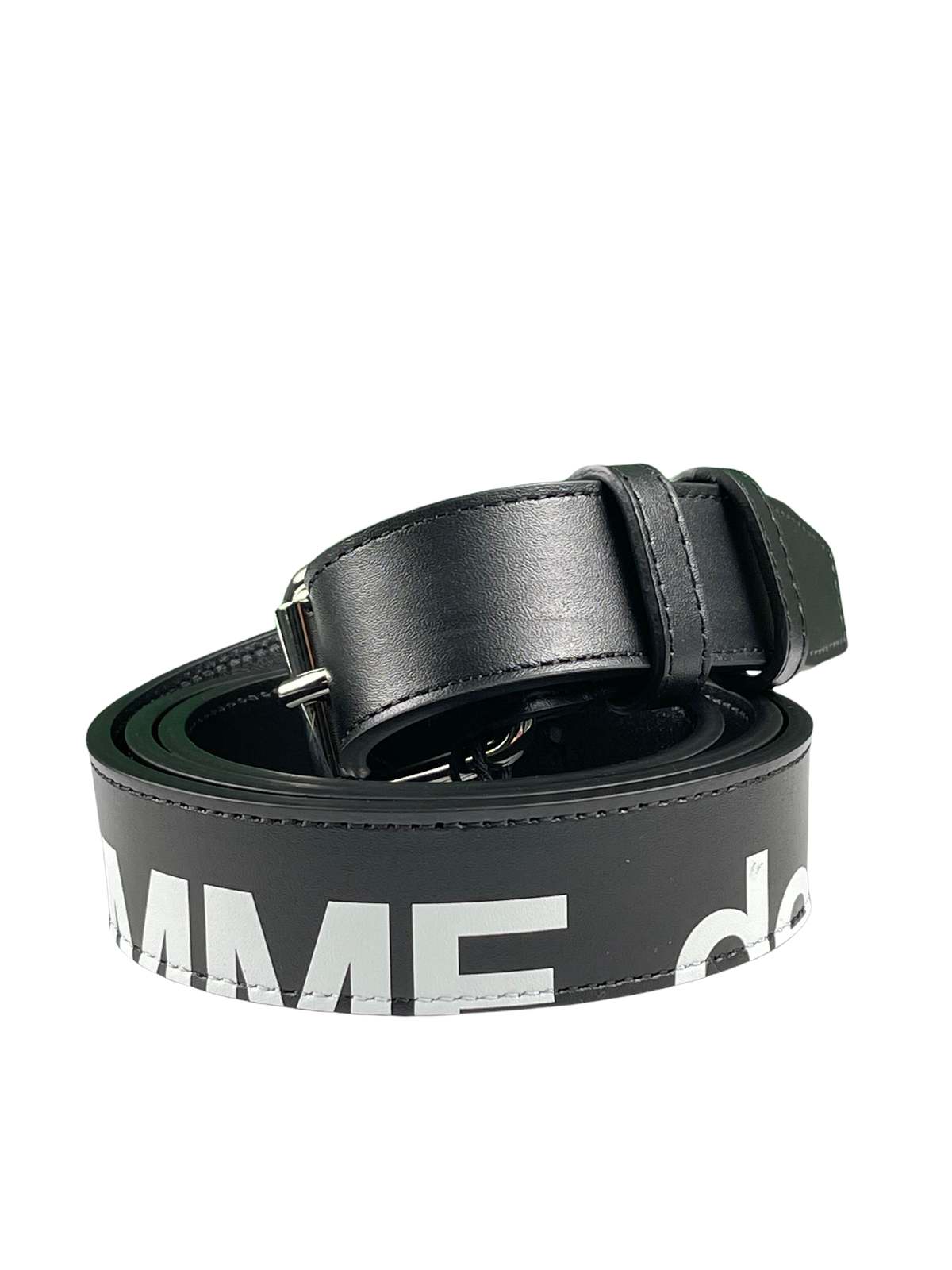 Comme des Garcons Unisex Belt Black L39xW1 Comme des Garcons Homme plus Thin Leather Belt - Black  main image 4