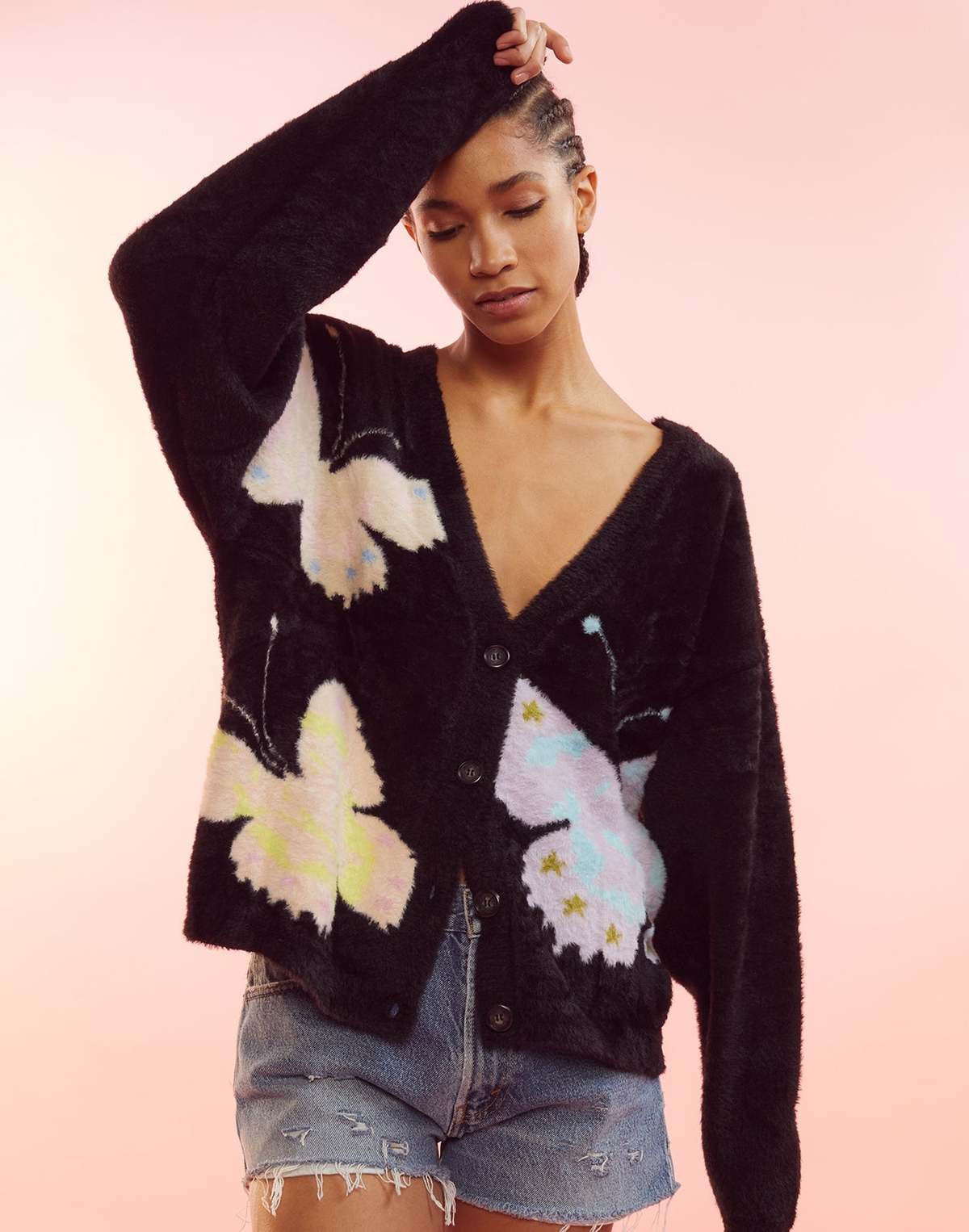 Cynthia Rowley Butterfly Cardigan - Black Multi Butterfly | Garmentory