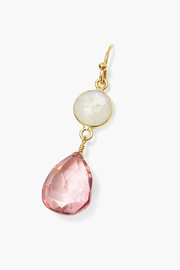 Chan Luu Pink Crystal And Moonstone Teardrop Earrings Gold