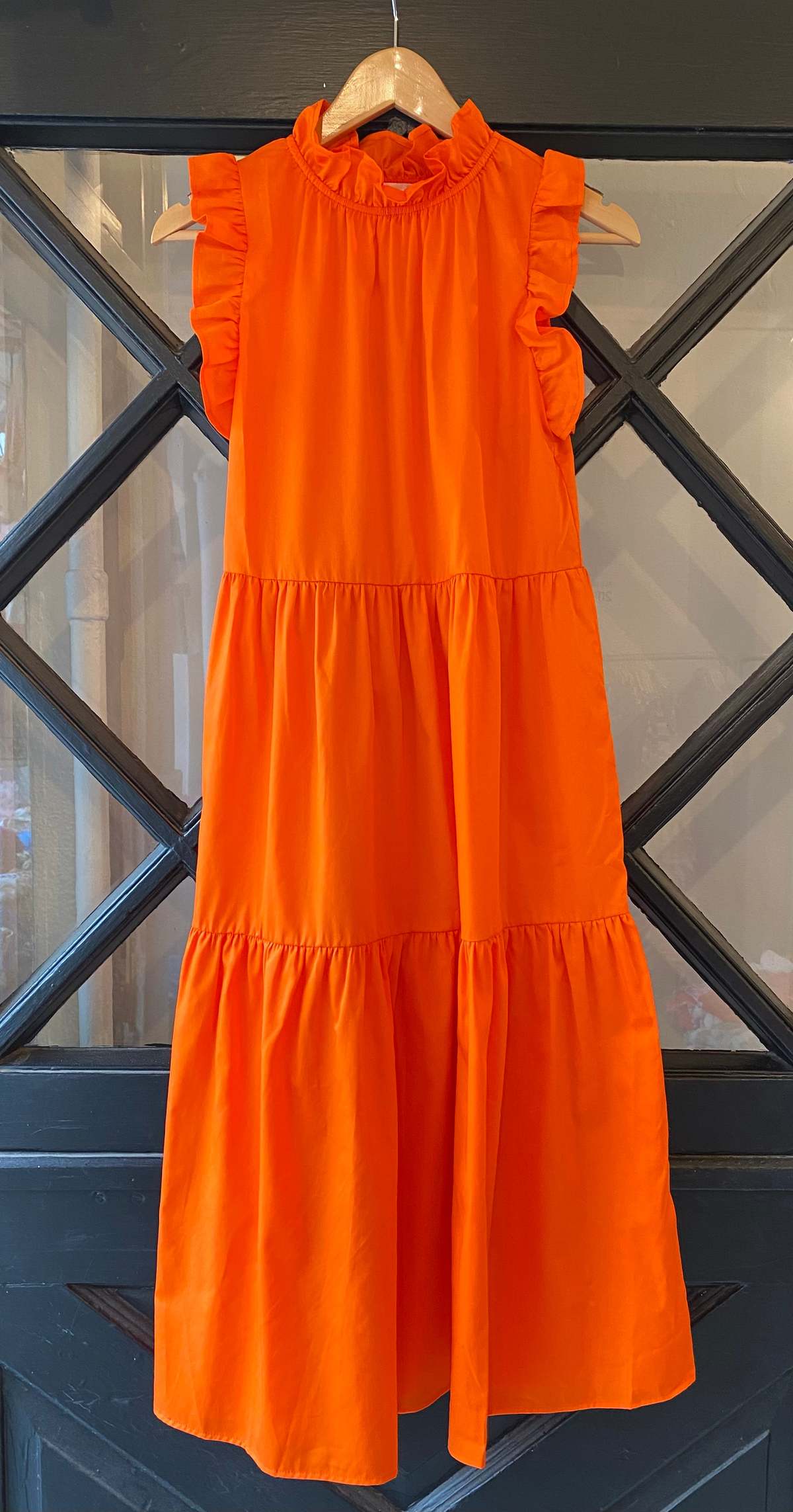 Felicite Cotton Ruffle Collar Midi Dress - Image 2 of 4