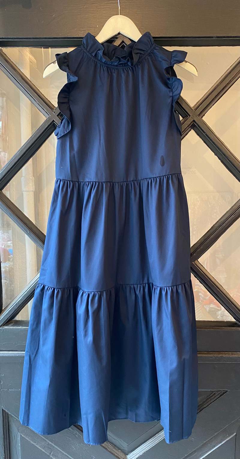 Felicite Cotton Ruffle Collar Midi Dress