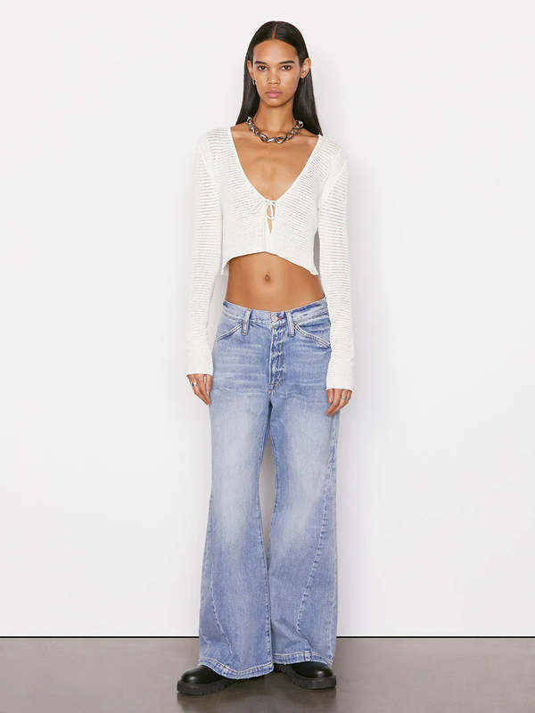 FRAME Denim Le Baggy Palazzo Iceberg Flat Garmentory