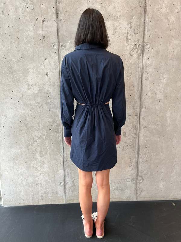 stateside long sleeve dress Stateside Poplin Long Sleeve Cut Out Shirt Dress