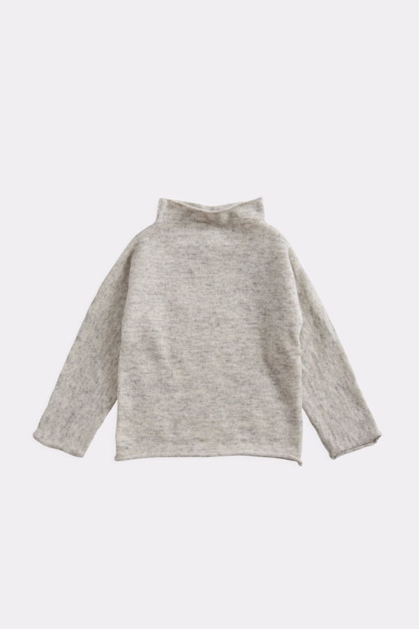 Kids Belle Enfant Cashmere Funnel Neck Sweater - Silver/Grey Marl