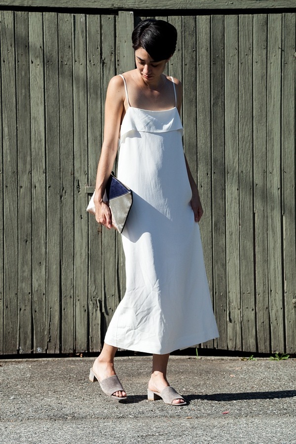 chinese dress ladies Serenity Petra Ivory Cowl-Neck Silk Satin Maxi Dress Fully Lined main image 0