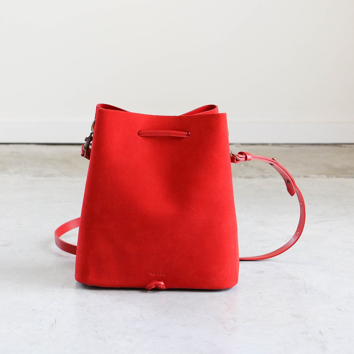 VereVerto Dita Bucket Bag in Cherry Suede | Garmentory