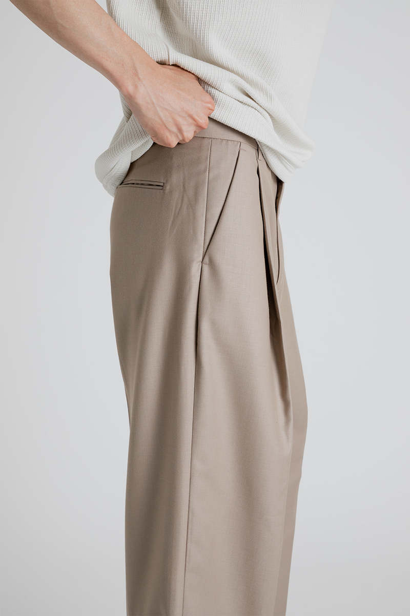 【MODERNIF】Loha one-tuck wide pants FRIZMWORKS OG One Tuck Wide Slack Pants - Beige | Garmentory