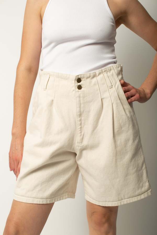 Cream Denim Shorts Garmentory