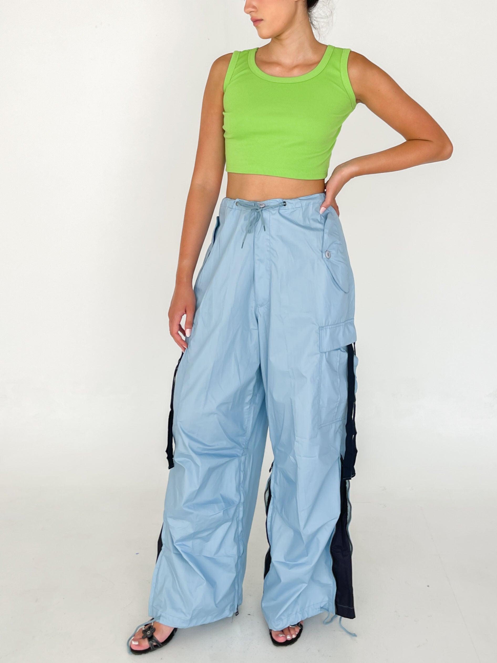 Y2K Parachute Pants Baby Blue Garmentory