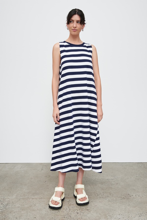 cotton tank swing dress STETMN Summer Cotton Linen Tank Dress for Women Sleeveless Crewneck Loose Swing Beach Sundress