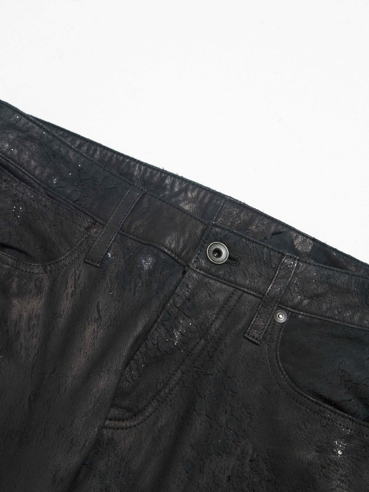 If Six Was Nine Glitter Leather Silk Pants - Black | Garmentory