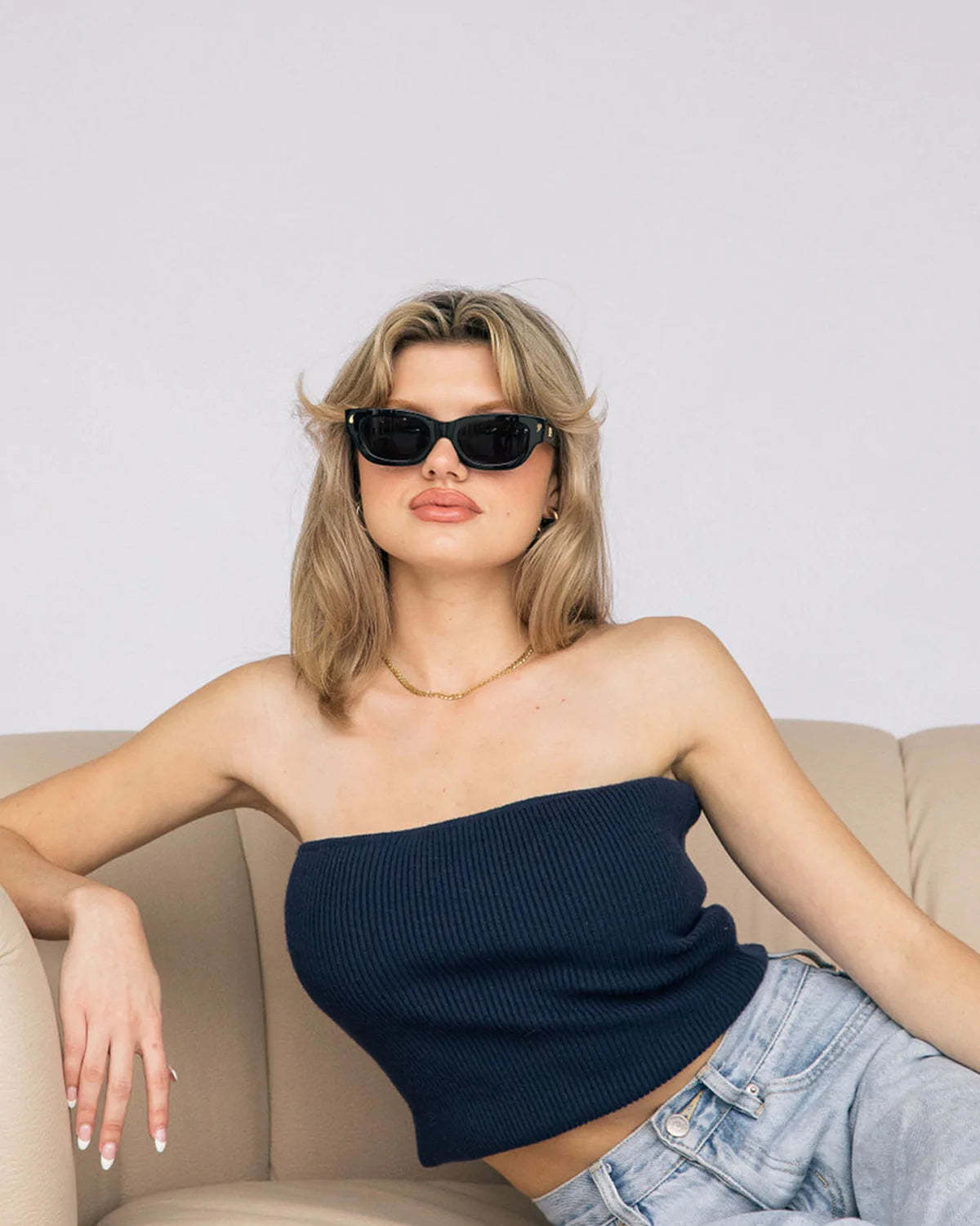 RAIE ROSA BACIO BLACK SUNGLASSES GOLD DETAIL UV400 WOMENS Luxury Rhonda Frames - Hexagonal Sunglasses main image 4