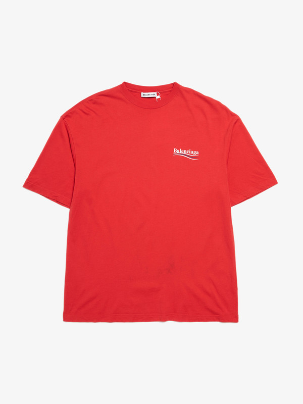 Balenciaga Logo Printed T-shirt - Red | Garmentory