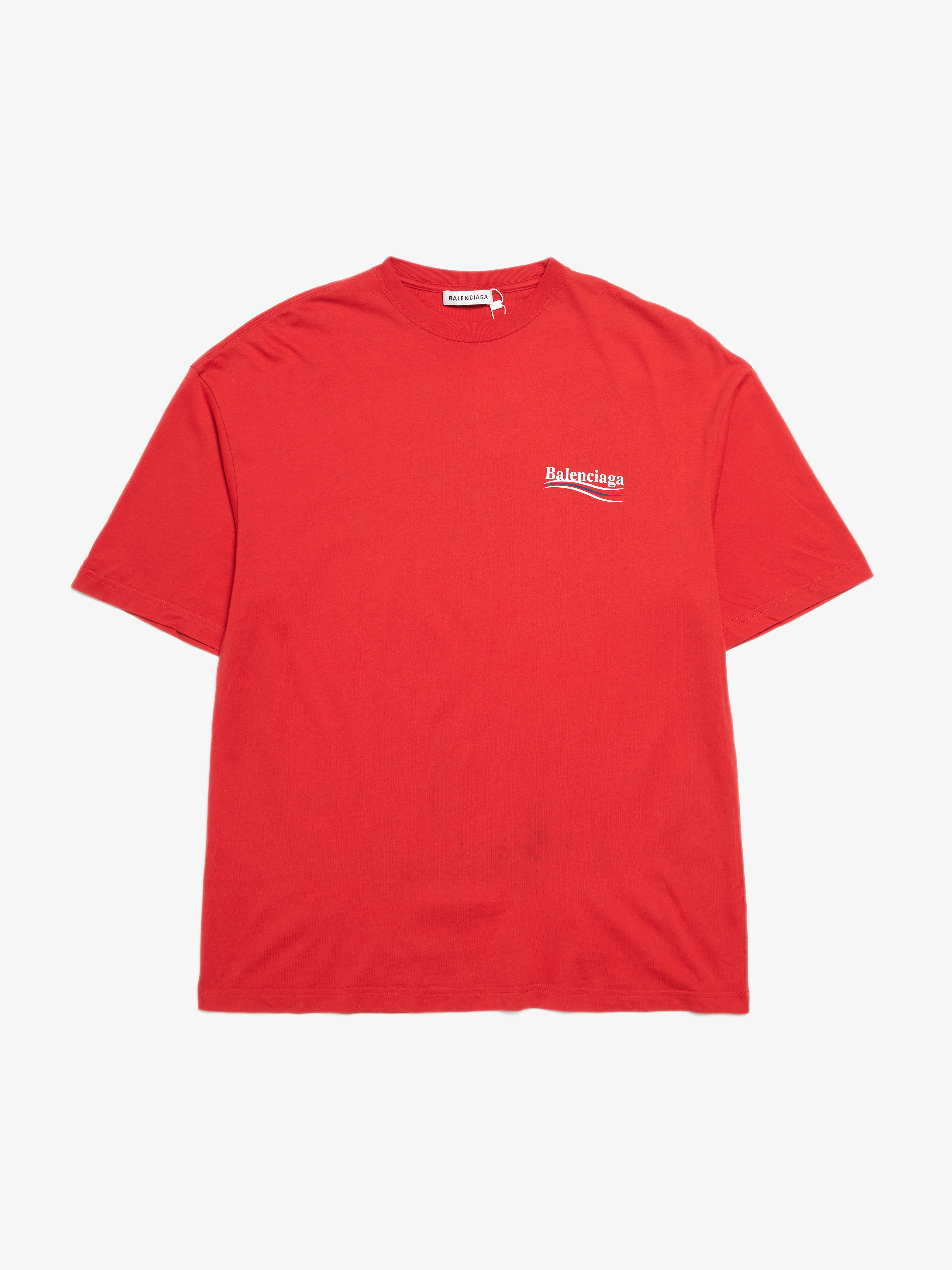 Tシャツ・カットソー BALENCIAGA Woman T-Shirt Red 807341TRVC7 6540 Balenciaga Red cropped t-shirt Keep Calm | TheDoubleF
