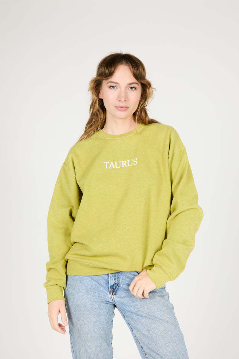 "INTENTIONALLY __________." TAURUS ZODIAC PULLOVER - Multi