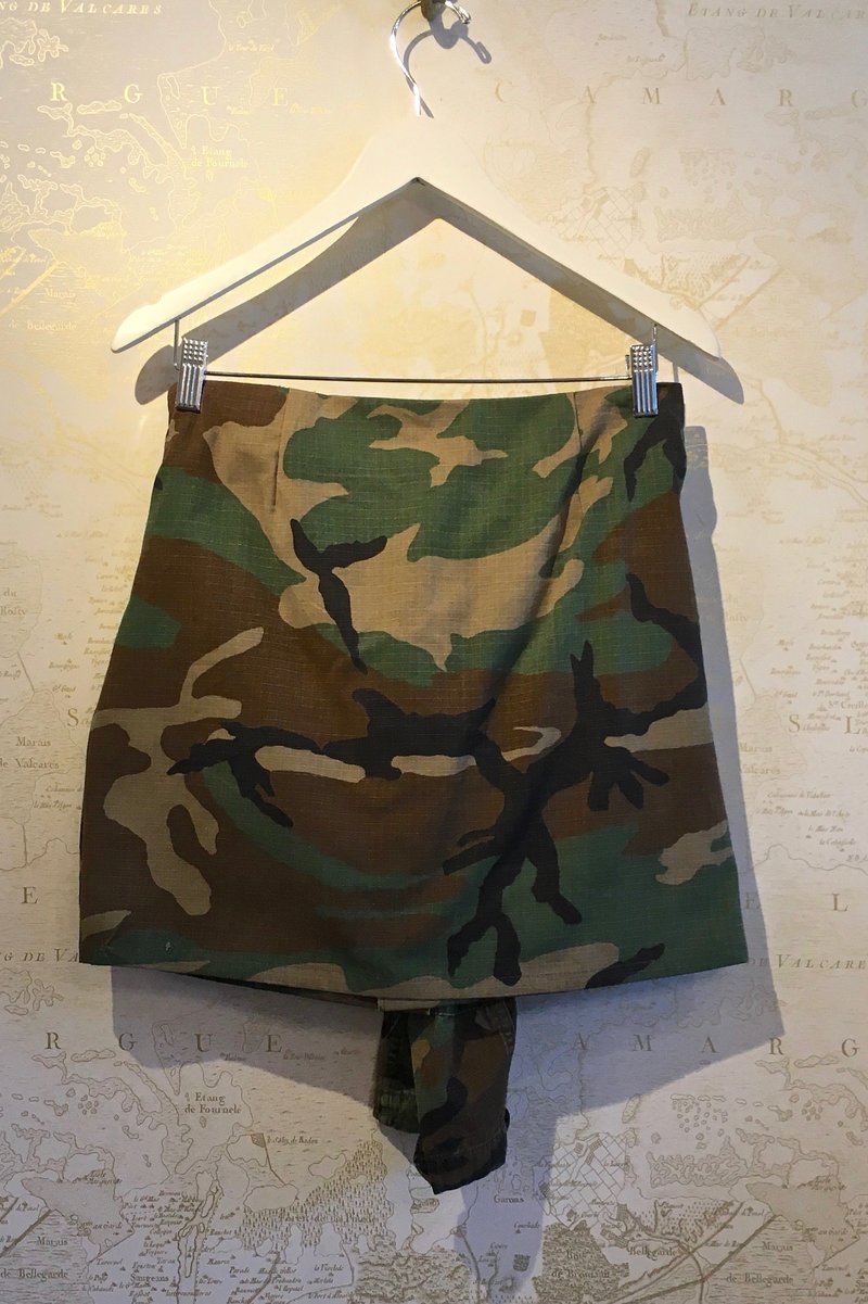 Harvey Faircloth Camo Print Mini Tie Skirt