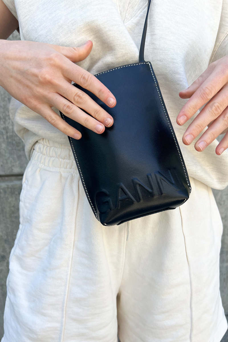 Ganni Banner Mini Crossbody Bag - Black | Garmentory