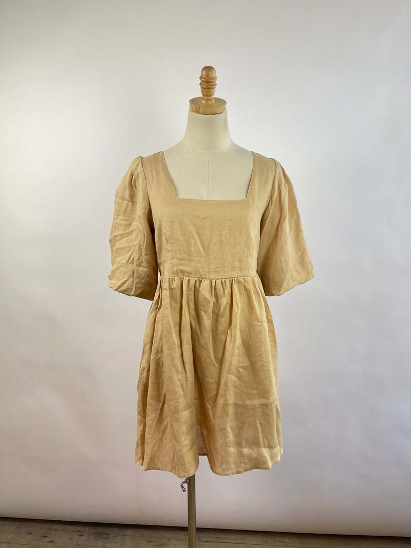 chinese dress ladies Wrap Front Mini Linen Dress  ELLEE THE LABEL