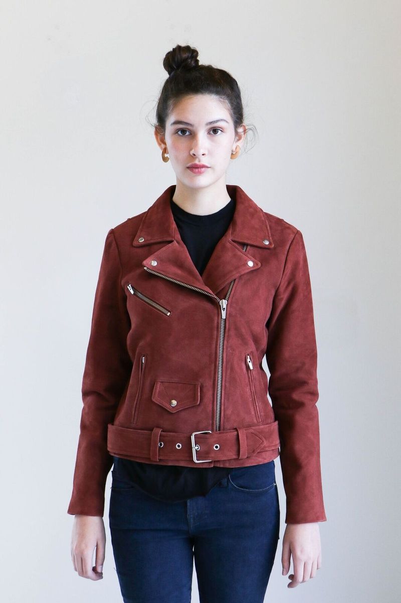 Veda Jayne Suede Jacket in Rust