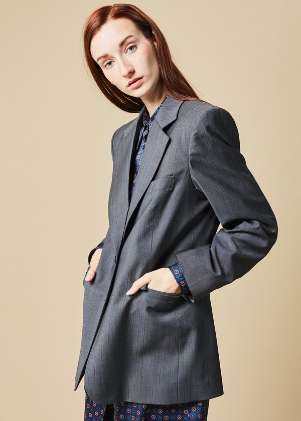 Ter et Bantine Single Button Pinstripe Blazer