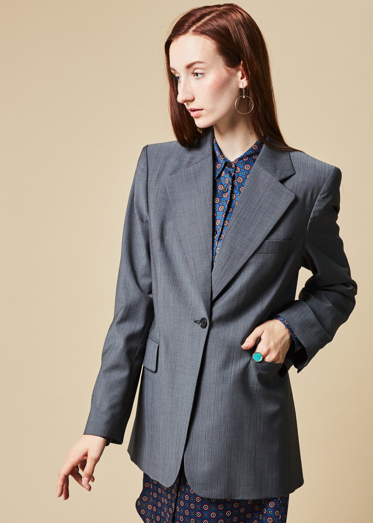 Ter et Bantine Single Button Pinstripe Blazer - Image 5 of 5