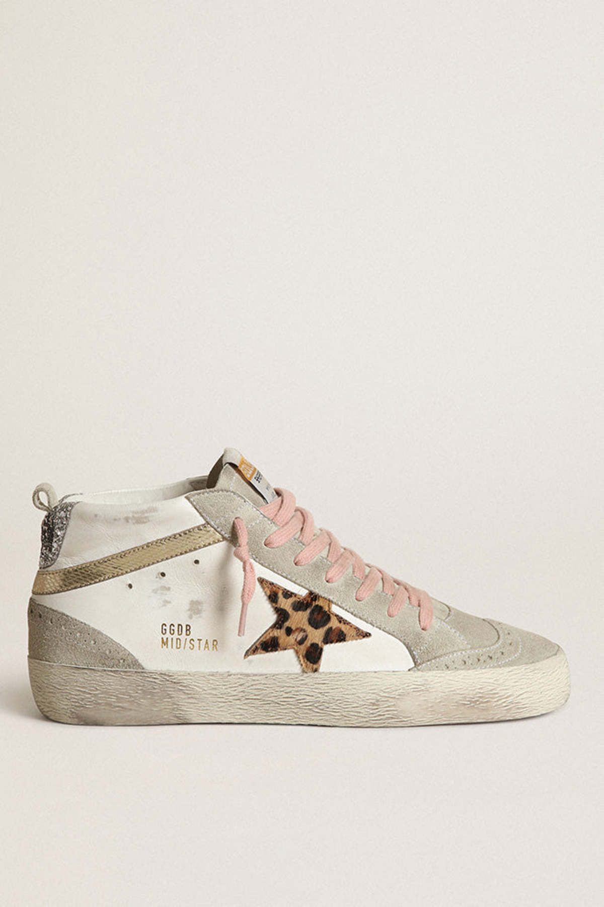 Golden Goose Mid Star Sneakers - Leopard Star Viper Print/Wave