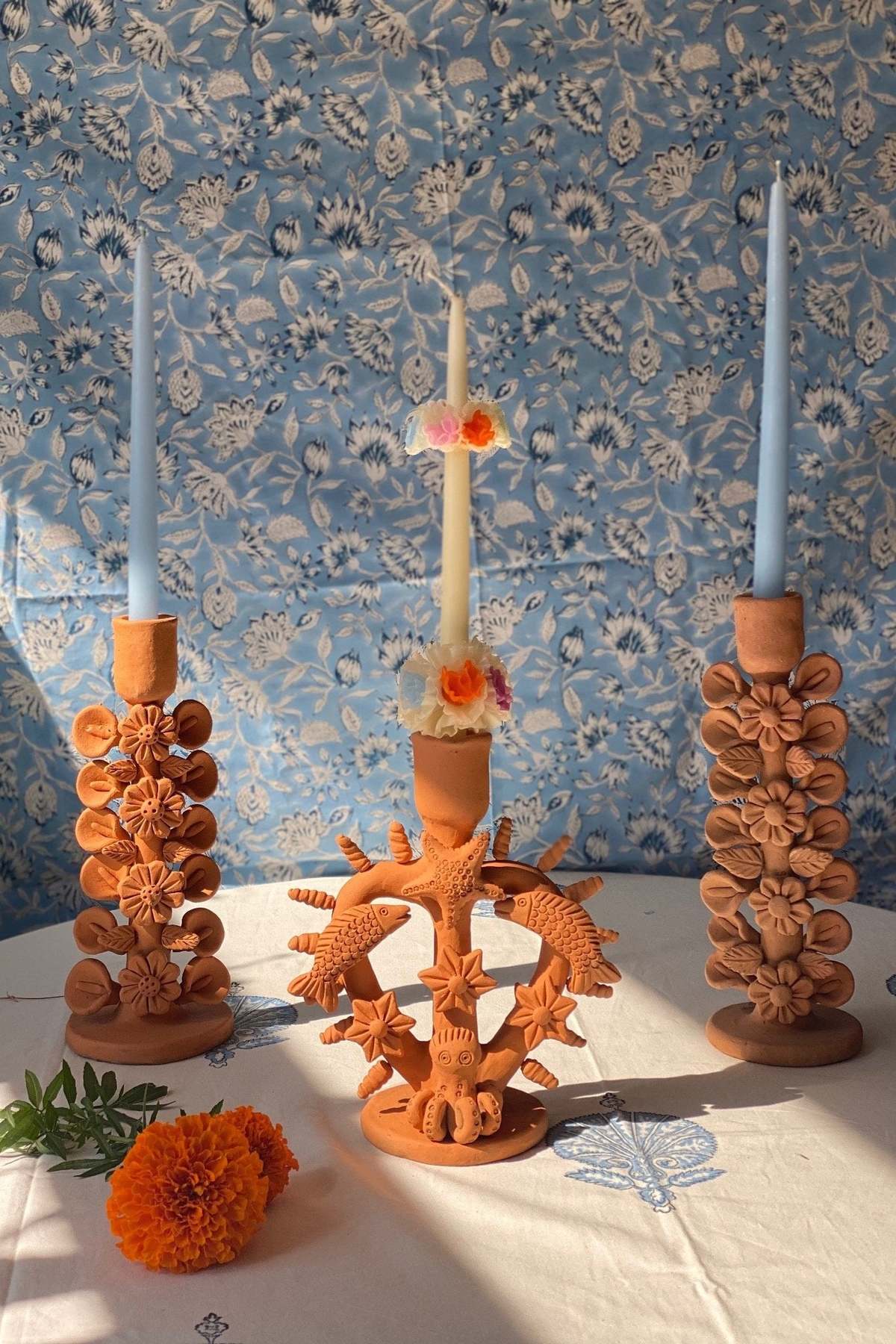 OAXACAN RED CLAY OCTOPUS CANDLESTICK HOLDER - Thumbnail 3