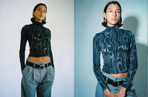 ECKHAUS LATTA Shrunk Turtleneck - Wave ECKHAUS LATTA Shrunk Turtleneck - Wave
