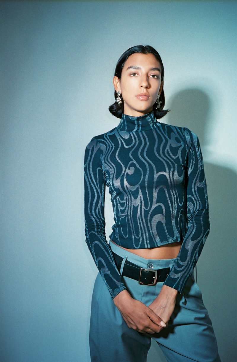 ECKHAUS LATTA Shrunk Turtleneck - Wave ECKHAUS LATTA Shrunk Turtleneck - Wave