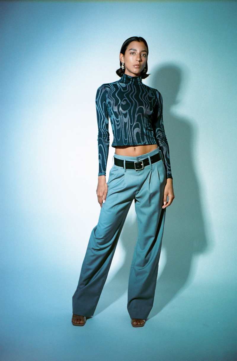 ECKHAUS LATTA Shrunk Turtleneck - Wave ECKHAUS LATTA Shrunk Turtleneck - Wave
