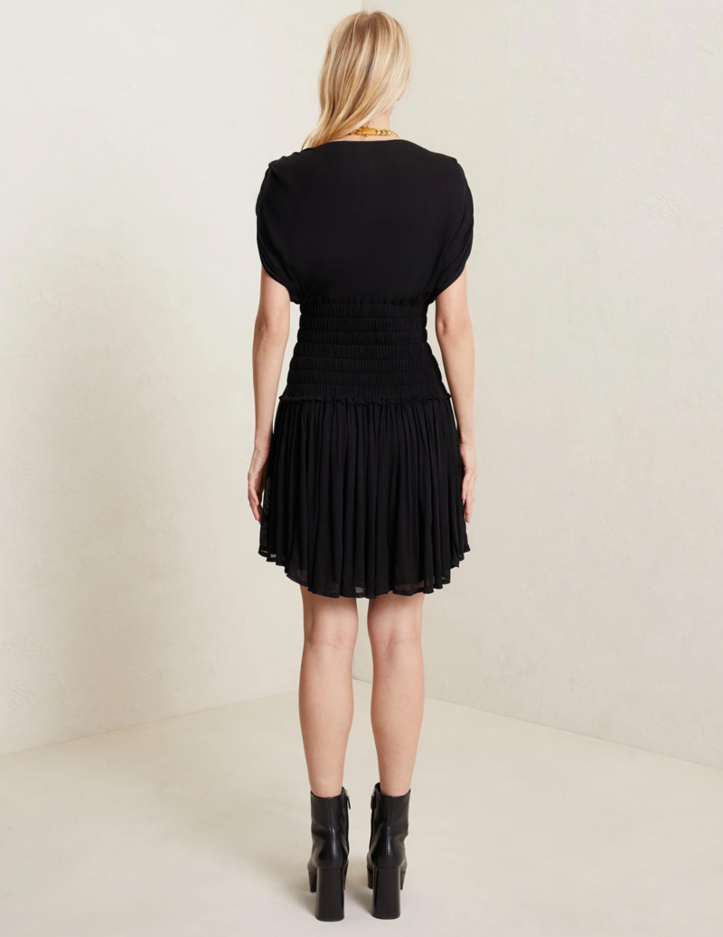Luna pleats mini dress Black