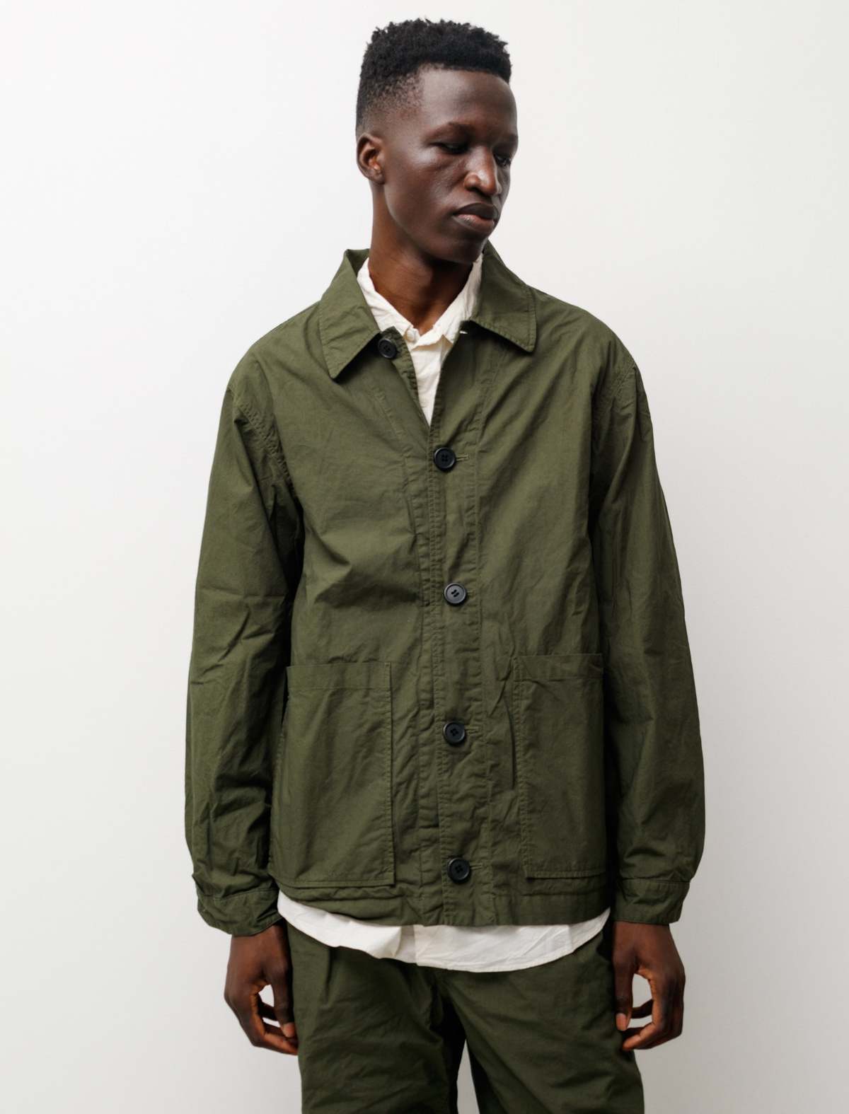 James Coward Ganz Jacket Double Typewriter Cloth - Sage | Garmentory