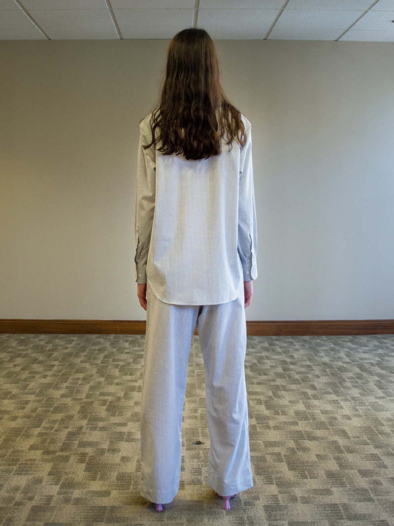 Baserange Ole Shirt - Textured Blue Stripe | Garmentory