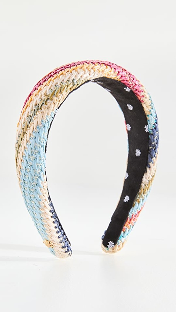 Lele Sadoughi Raffia Woven Alice Headband- Venice Rainbow LeLe Sadoughi Raffia Woven Alice Headband - Venice Rainbow  main image 2