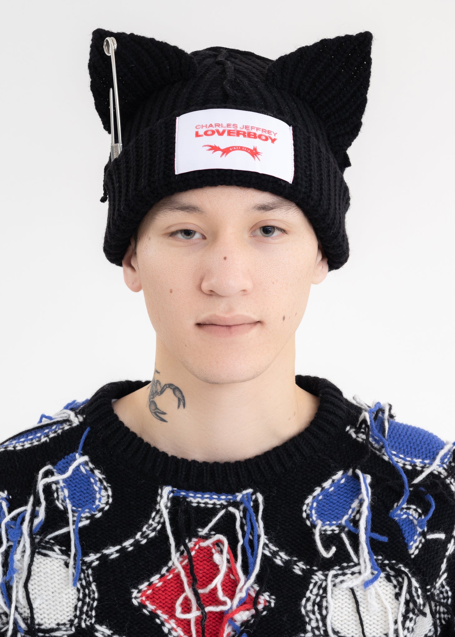 Charles Jeffrey CHUNKY PUNK EARS BEANIE - Black | Garmentory