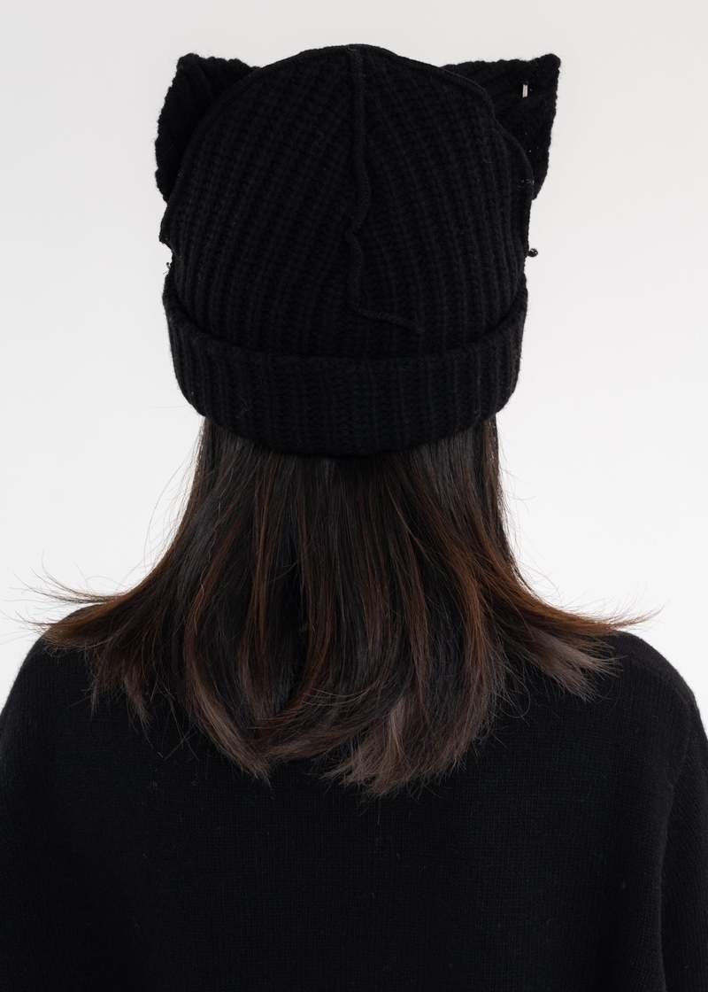 Charles Jeffrey CHUNKY PUNK EARS BEANIE - Black | Garmentory