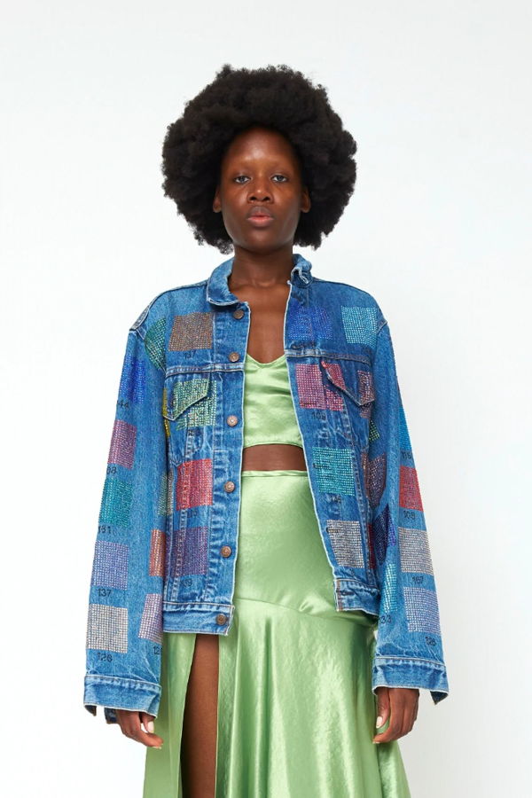 Collina Strada x Levi's Rhinestone Jacket - Rhinestone Swatches
