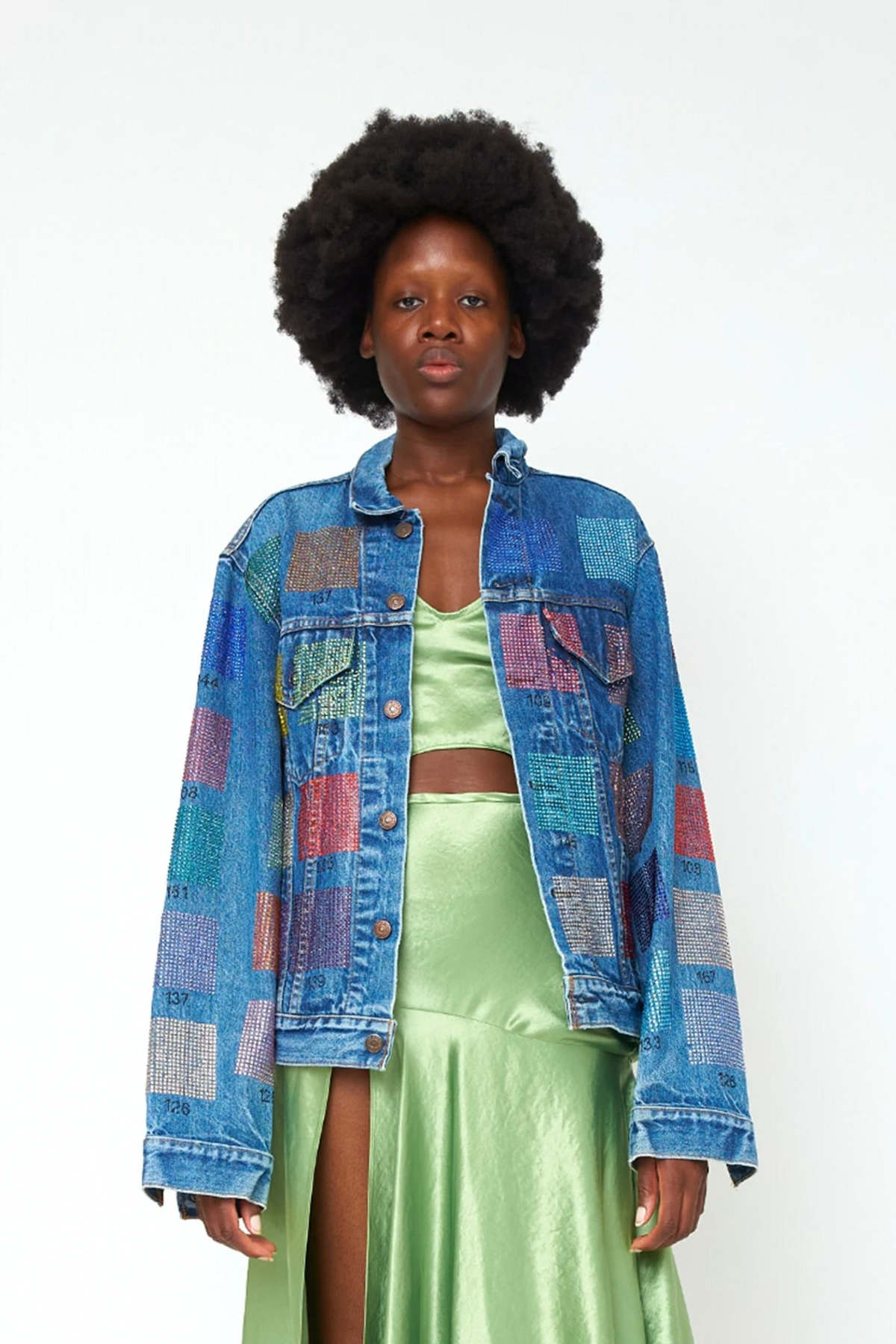 Collina Strada x Levi's Rhinestone Jacket - Rhinestone Swatches - Image 1 of 5