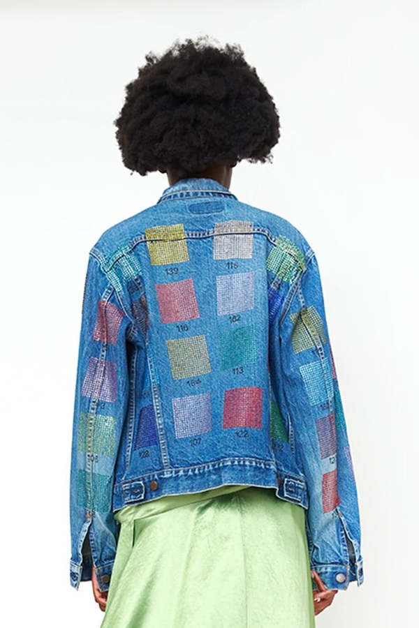 Collina Strada x Levi's Rhinestone Jacket - Rhinestone Swatches