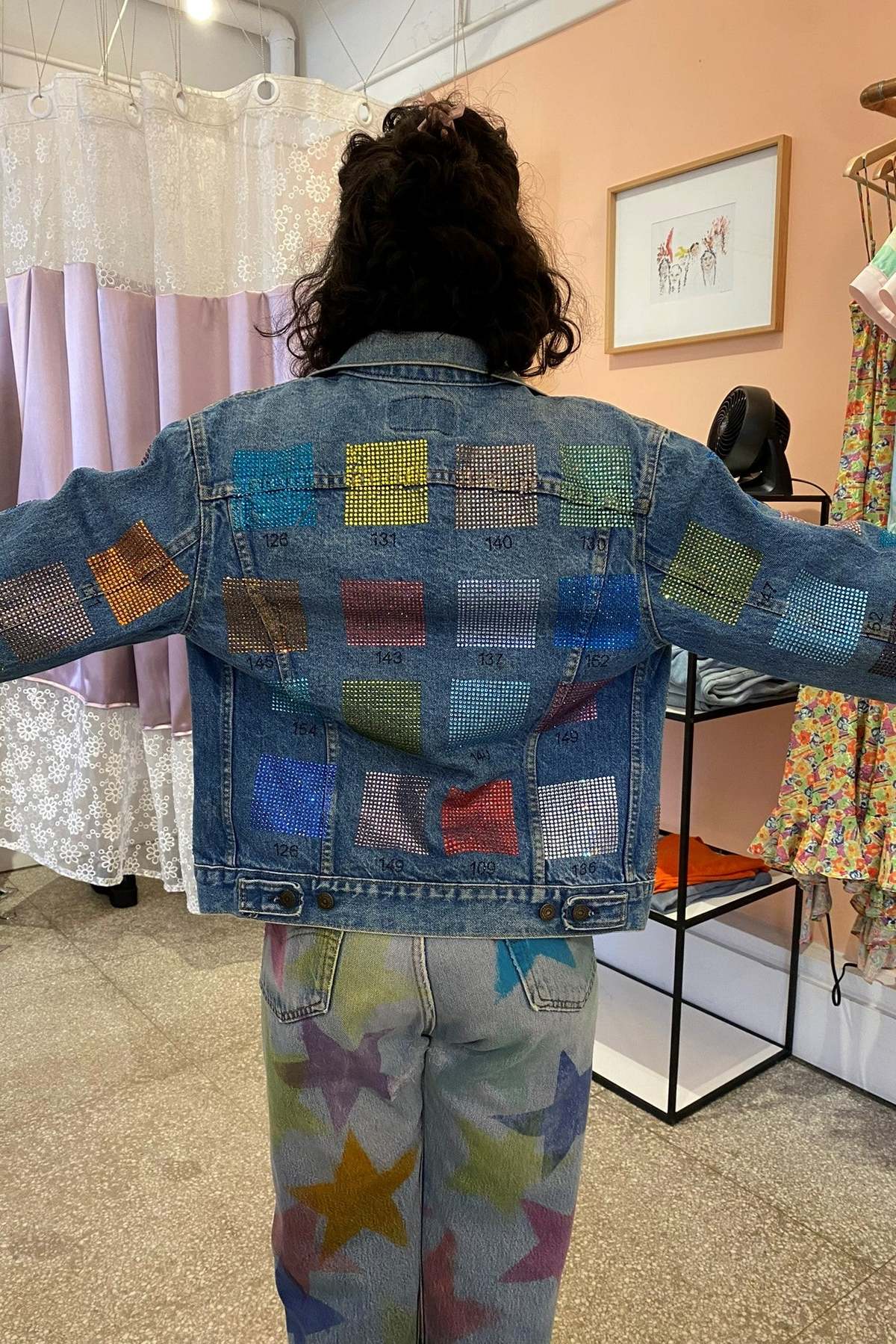 Collina Strada x Levi's Rhinestone Jacket - Rhinestone Swatches - Image 5 of 5