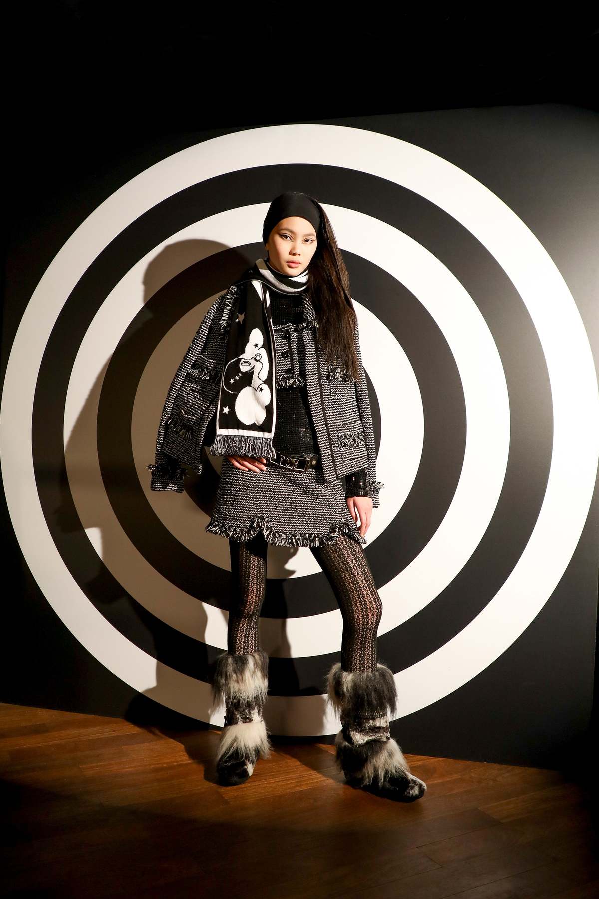 Anna Sui Mod Tweed Vest - Black Multi - Image 1 of 6