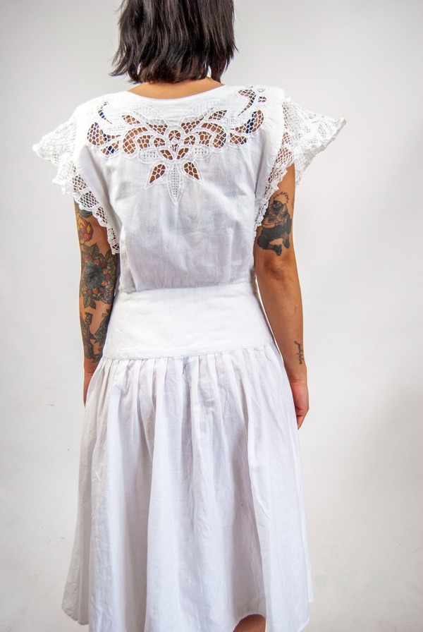 80s drop waist dress 80s Whimsy Drop Waist Dress – Luxie Vintage main image 1