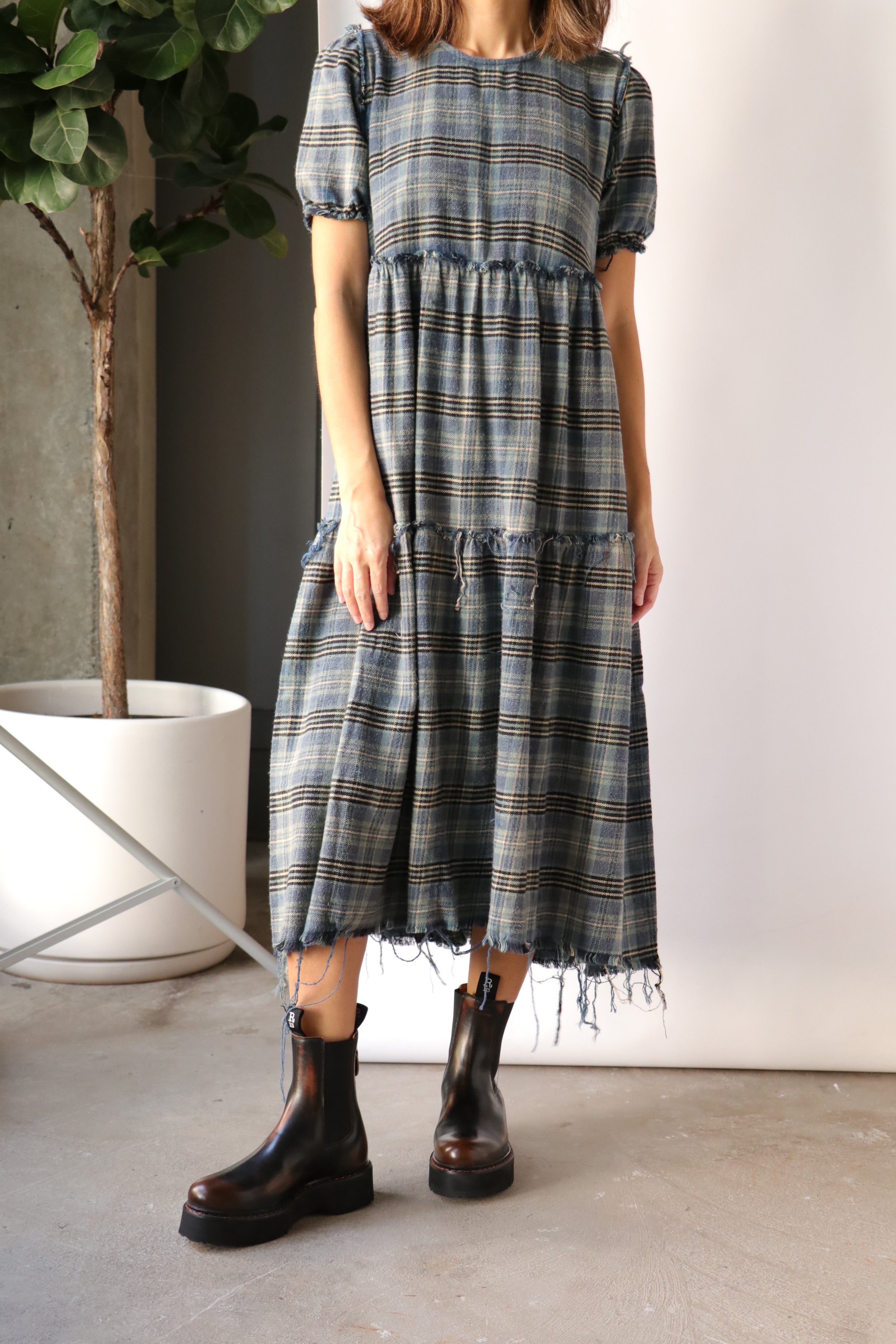 r13 shredded relaxed midi dress R13 Shredded Relaxed Midi Dress