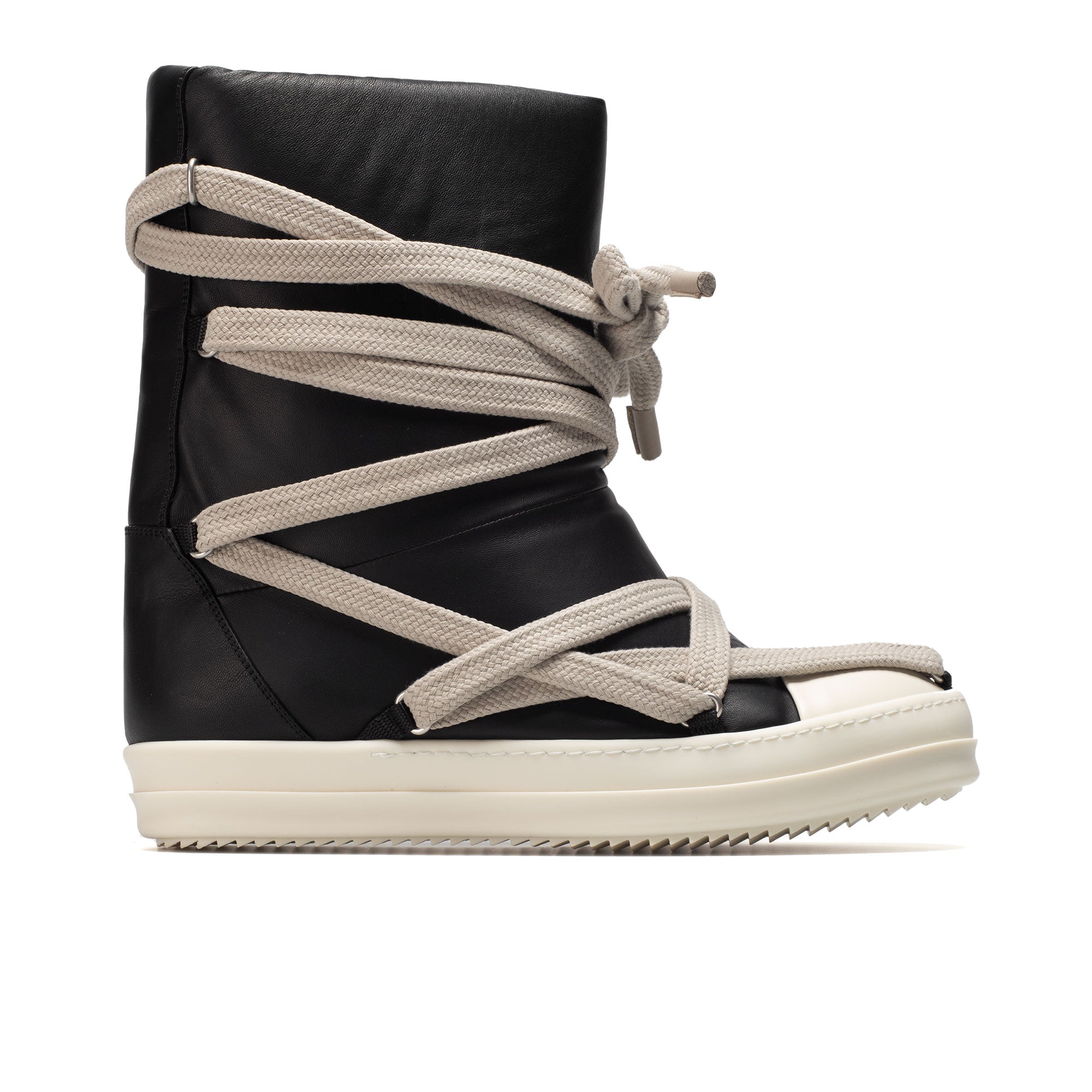Rick Owens Jumbo Puffer Megalaced Boots - Black | Garmentory
